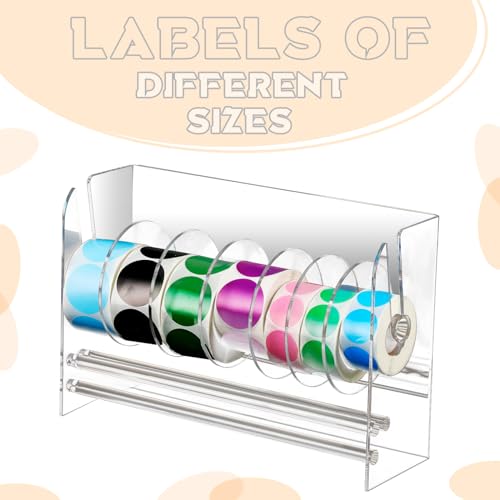 Qilery Sticker Holder Organizer Dispenser Acrylic Roll Label,7 Disks - style: 7 Disks