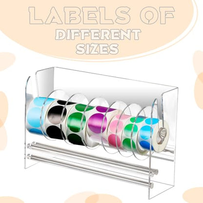 Qilery Sticker Holder Organizer Dispenser Acrylic Roll Label,7 Disks - style: 7 Disks