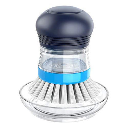 MR.SIGA Soap Dispensing Palm Brush Storage Set, 1 Pack, Navy/Blue