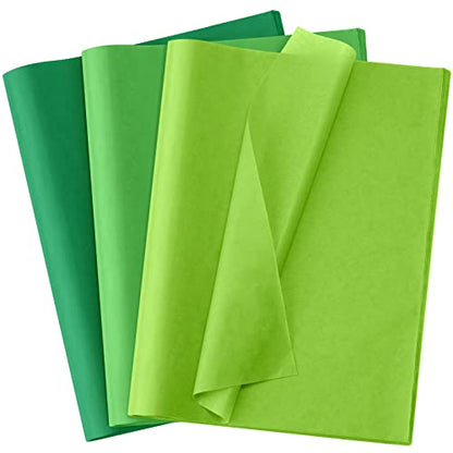Fuutreo 300 Sheet Kraft Tissue Paper Bulk 14x20'' Wrapping, Green Series - color: Green Series