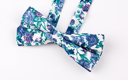 LEVAO Men's Cotton Floral Printing Bow Tie - color: Cb0127