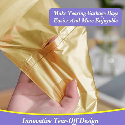 3 Gallon 180pcs Small Gold Trash Bags(Fit 2.6-3.2 Gal) Plastic Strong Gold Garbage Bags, Bathroom Trash Can Bin Liners, Waste Basket Liner, Fit 10-13 Liter, 2.5-2.6 Gallon,3.2Gallon(3-Gold180) - size: 180 Count (Pack of 1), style: 3Gal-Gold-180