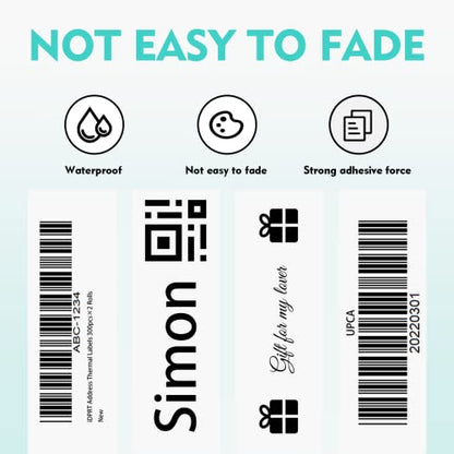 iDPRT Thermal Mailing Address Labels - 1.18"x3.54" (30mm90mm), 2 Rolls of 300pcs, Barcode Compatible With iDPRT, Rollo, DYMO, Zebra, Direct Thermal Sticker for QR Code, FBA - size: 1.18" × 3.54"(30mm×90mm)