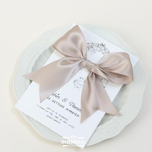 Taupe Double-Faced Satin Ribbon, 2 Inch x 25 Yards - color: Taupe