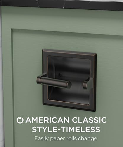 FORIOUS Recessed Toilet Paper Holder for Mega Rolls, Oil Rubbed Bronze - color: Oil Rubbed Bronze