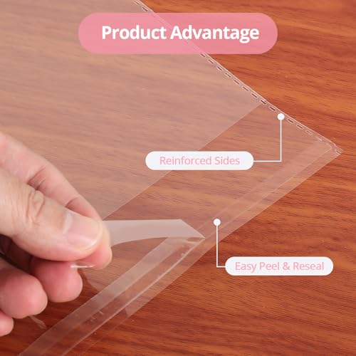 runzoos 100 Pcs Clear Self Sealing Cellophane Bags 9x12 Inches for Packaging Clothes, Resealable Poly Plastic Shirt Bags for Small Business, Plastic Sleeves for Magazine A4 Letter Size Artwork - size: 100 Pcs 9x12 Inches