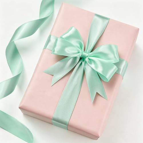 Mint Green Satin Ribbon 1 Inch x 100 Yards - color: Mint Green
