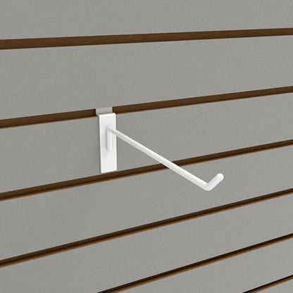 Econoco Slatwall Deluxe Hooks, 96 Pack, White, 8in - color: White, size: 8" Length