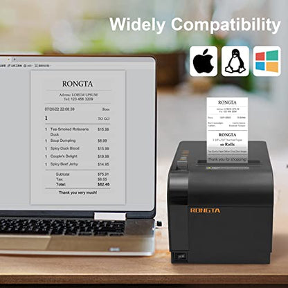 Rongta 80mm Thermal POS Receipt Printer Black - color: Black