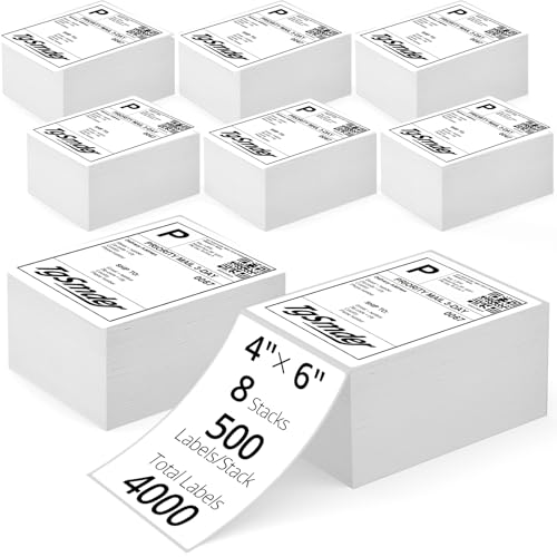 3-Proof 4" x 6" Fanfold Thermal Shipping Label, 8-Stack 4000 Labels - size: 4" x 6" - 8 Stacks ( 4000 labels ）