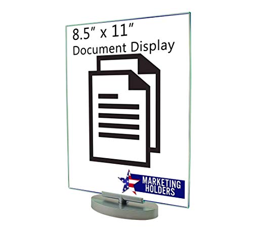 2 Pack Rotating Sign Holder 8.5" x 11" Double Side Swivel Ad Frame Menu or Event Announcement Counter Top Promotions Advertisement Holders Acrylic Clear by Marketing Holders