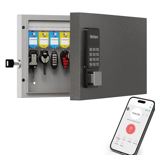 24 Key Lock Box Smart Key Organier Cabinet with Keypad & App for Office - size: 2.3inx11.3inx16in
