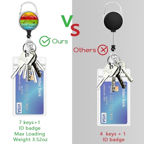 Piefly Lanyard for Id Badges, Teacher Card Holder Retractable Reel Positive - color: Stay Positive-2