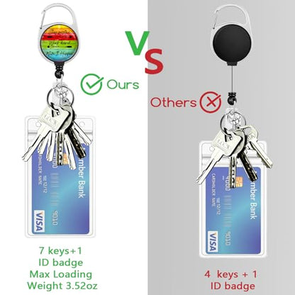 Piefly Lanyard for Id Badges, Teacher Card Holder Retractable Reel Positive - color: Stay Positive-2