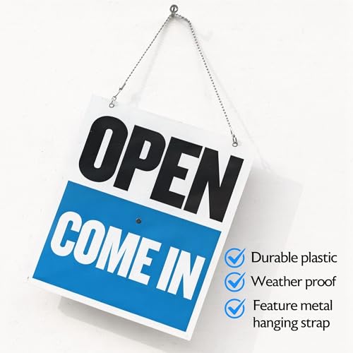 BAZIC Products Will Return/Open Clock Sign, 7.5 x 9 in, Double-Sided - size: 1-Pack