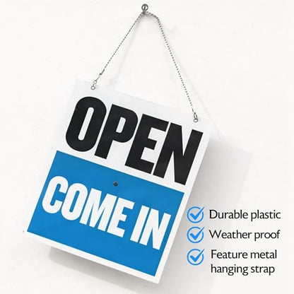 BAZIC Products Will Return/Open Clock Sign, 7.5 x 9 in, Double-Sided - size: 1-Pack