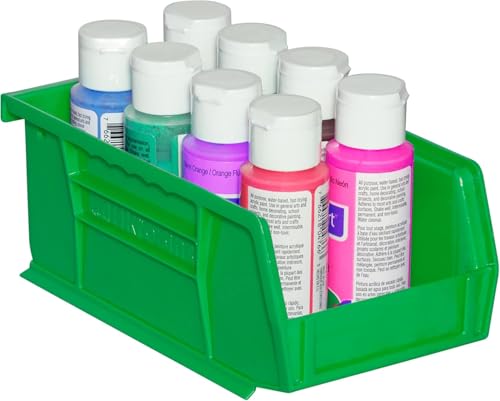 Akro-Mils 30220 AkroBins Plastic Storage Bins, 7"x4"x3", Green, 24-Pack - color: Green