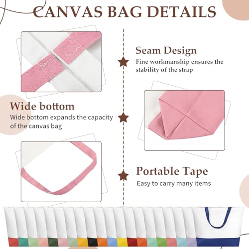 Sanwuta Blank Canvas Tote Bags Makeup Bags, Ultimate Color Bundle, 40 Pcs - color: Ultimate Color Bundle
