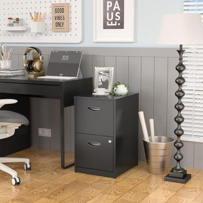 SteeLoong 2 Drawer File Cabinets,Metal Office File Cabinet with Lock,Black - color: Black, style: 2 Drawer Light Duty