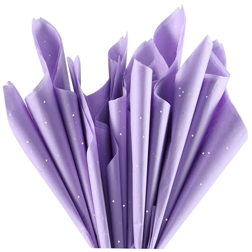 SUNCOLOR 36 Sheets Sparkly Purple Tissue Paper for Gift Bags, 20 x 20 inch Wrapping Paper for Gifts, Crafts, Bags, Packaging - color: Purple