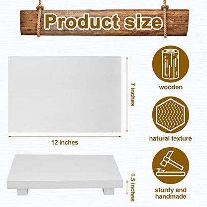 Nuogo Wood Pedestal Riser Stand for Kitchen Soap Tray,12 X 7 Inch,White - color: White, size: 12 x 7 Inch