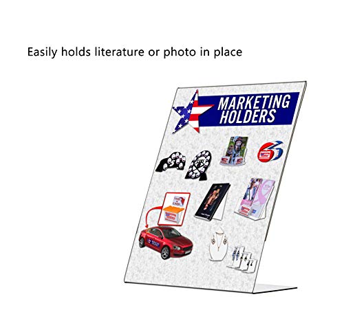 Marketing Holders Sign Holder 8.5" x 11" Literature Flyer Frame Side Load Letter Notice Menu Pricing Deli Table Tent Countertop Expo Event Display Stand Clear Durable Acrylic - size: Side Load 8.5"w x 11"h
