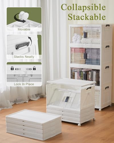 OlarHike 76QT Storage Bins with Lids for Home, Closet, Office, Dorm, 4 Pack - size: 76QT-White