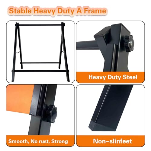 24"x24" Premium Heavy-Duty A-Frame Sign Stand – Holds 2 Insert Boards + 1 Hanging Sign | Weatherproof Sidewalk Sign Holder for Business, Real Estate, Restaurants & Events (STAND ONLY) (1)
