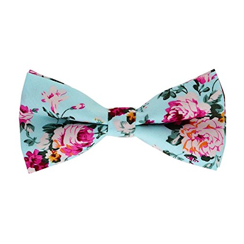 LEVAO Men's Cotton Floral Printing Bow Tie - color: Cb060