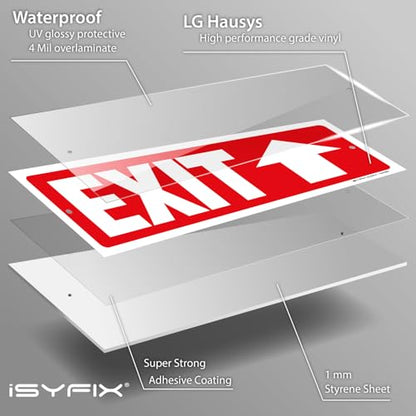 iSYFIX Exit Signs, 6 Pack, 12x4 Inch, Directional Up Arrow Signs - color: Plastic Up, size: 6 Pk 12x4
