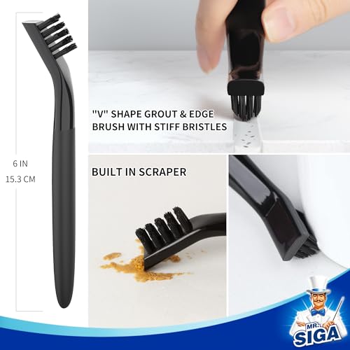 MR.SIGA Grout Cleaner Brush Set, Detail Cleaning Brush Set for Tiles, Sinks - size: 6.2 x 0.7 x 0.8 inch