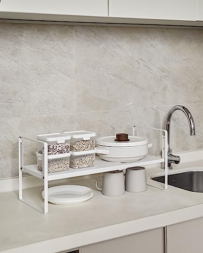 Nxconsu Cabinet Shelf Riser, Adjustable Cabinet Organizer, 12" Deep White - color: White, size: 12’’D * 13.8-24.8’’W * 9.7’’H
