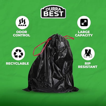 Heavy-Duty Trash Bags – 144 count, 18 Gallon Black, Ultra Thick Drawstring Garbage Bags – Leak-Resistant for Home & Commercial Use, Big Trash Bags - color: Black, size: 1 Count (Pack of 144)