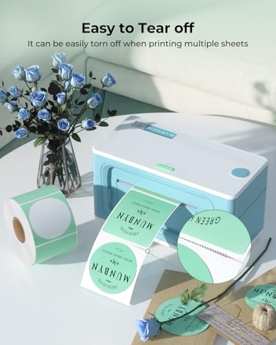 MUNBYN 2 Inch Green Circle Thermal Sticker Labels, 750 Labels/1 Roll - color: Green, size: 2inch
