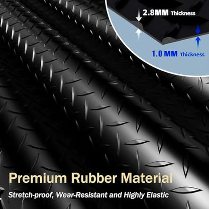 StellarStar 4x25 FT Garage Floor Mat, 2.8mm Thickened PVC Diamond Plate - color: Black, size: 4x25 FT