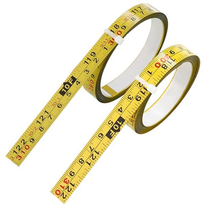 2Pcs Steel Self-Adhesive Measuring Tape, Imperial & Metric Tape Ruler - size: 3m