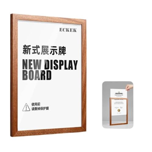 Wall Mount Acrylic Sign Holder (Sapele Wood A5 148×210mm/5.83×8.27inches) - color: Sapele Wood A5 148×210mm/5.83×8.27inches