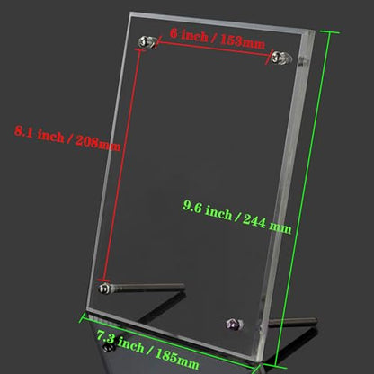 QR Code Signs,7.5 x 9.5 Inch Acrylic Menu Sign Holder with Metal Stand Office Table Clear Display Sign Stand Ad Photo Frame Holder Double-sided Menu Dispaly for Store,Office,Restaurant,Hotel,Home - size: 7x9 Inch,1 Pack