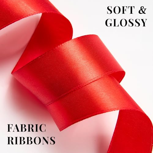 Red Satin Ribbon 1 Inch x 100 Yards - color: Red