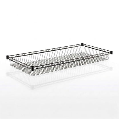24" x 48" NSF Additional Wire Shelf Basket, Heavy Duty Replacement Black Shelf for Commercial Racks - color: Black, size: 24" x 48"