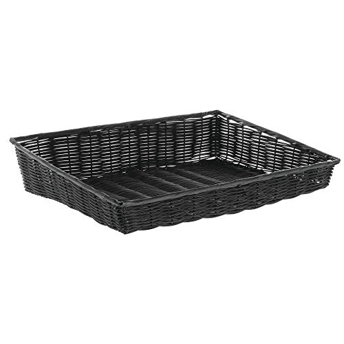 HUBERT Basket Black Wicker - 24" L x 18" W x 3" to 5" H - color: Black, size: 24"Lx 18"Wx3-5"H
