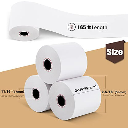 2 1/4" x 165' Credit Card Thermal Receipt Paper 50 Rolls - size: 2-1/4" x 165', style: 50 Rolls