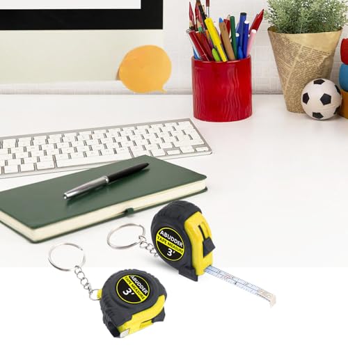 18 Pack Small Tape Measure Keychains - Mini Tape Measures Retractable,Pocket Measurement Tape Bulk Easy Read 3 Feet - color: Yellow