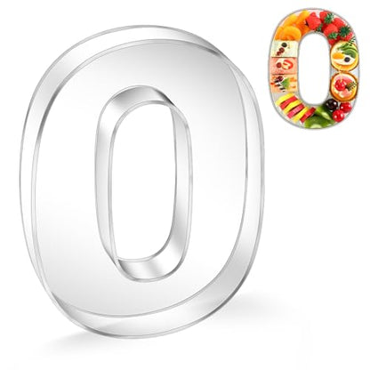 Uiifan 10'' Acrylic Letter Box Form Tray Display Fillable Letter Charcuterie Box Acrylic Candy Dish for Birthday Party Reusable Plates for Food, Not Include Lid(Clear,Number 0) - style: Number 0
