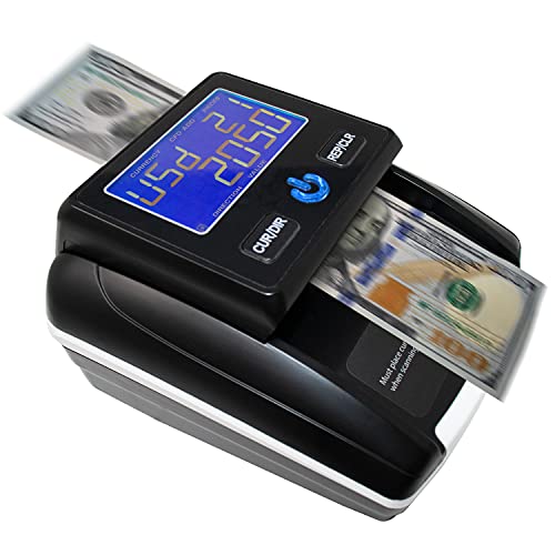 Nadex V45 Counterfeit Detector Terminal with Value Monitor – Pass Through Infrared and Magnetic Detector Sensors Flags Counterfeit Bills Banknotes - Clear TFT Screen Displays Total and Error Codes