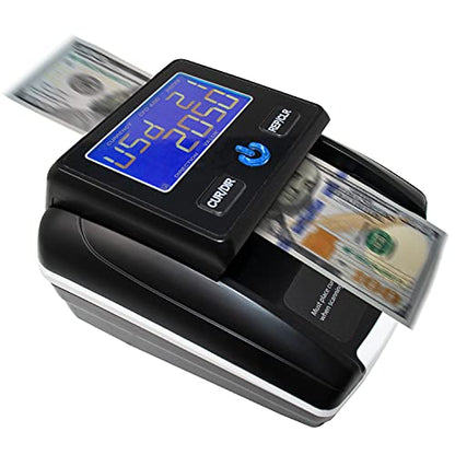 Nadex V45 Counterfeit Detector Terminal with Value Monitor – Pass Through Infrared and Magnetic Detector Sensors Flags Counterfeit Bills Banknotes - Clear TFT Screen Displays Total and Error Codes