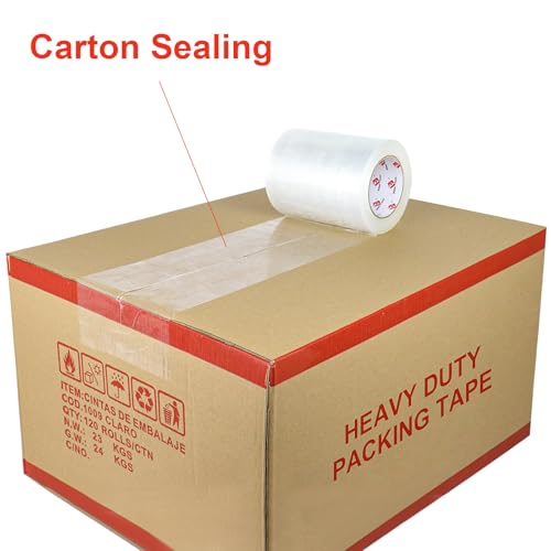 BOMEI PACK Clear Shipping Tape 6" Wide, 6 inch x 110 Yards (330ft), Industrial Grade 6 inch Heavy Duty Packing Tape for Box Office Moving, Shipping and Mailing - size: 6 inch x 110 yards