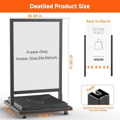 Wind-Resistant Outdoor Sign Holder, Weather Resistant Sidewalk Sign Stand