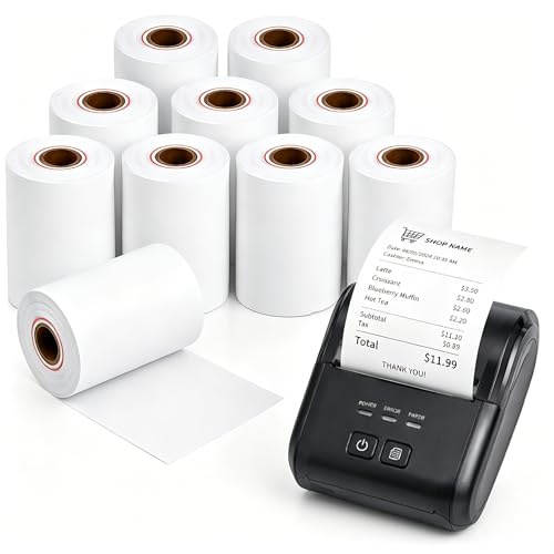 Thermal Paper 2 1/4 x 50 ft, 58mm BPA Free Receipt Paper Rollss (10)