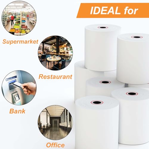 Coopaty 2 1/4''x 50' Thermal Receipt Paper for POS and Cash Register (100 Rolls) - size: 100 Rolls, style: 2 1/4" x 50'